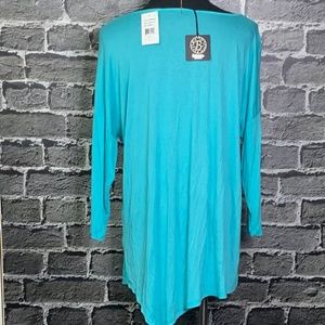 bobeau Tops - NWT Bobeau Turquoise Asymmetrical Rayon Tunic M bobeau Tops - NWT Bobeau Turquoise Asymmetrical Rayon Tunic M